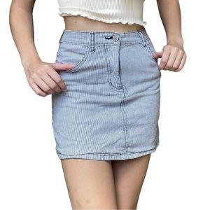 John Galt Brandy Melville Striped Blue and White Nautical Preppy Mini Skirt